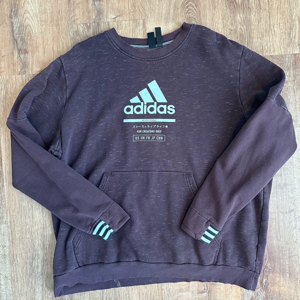 Adidas Sweatshirt For Creators Only 2XL Maroon Heavy Thick Crewneck